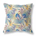 Palacedesigns 28 in. Tropical Indoor & Outdoor Throw Pillow Blue & Cream PA3099083